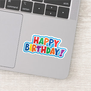 Joyeux autocollant coloré anniversaire