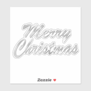 Joyeux autocollant d'argent de Noël