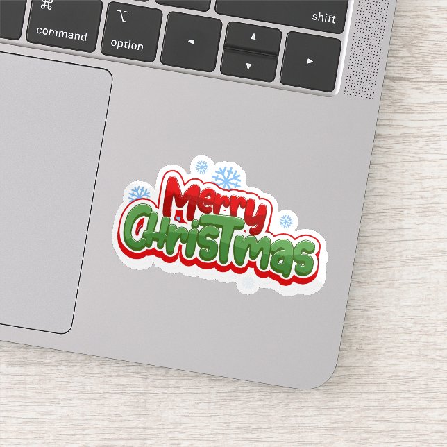 Joyeux autocollant de flocon de Noël (Détail)