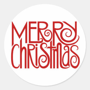 Joyeux autocollant rouge Noël