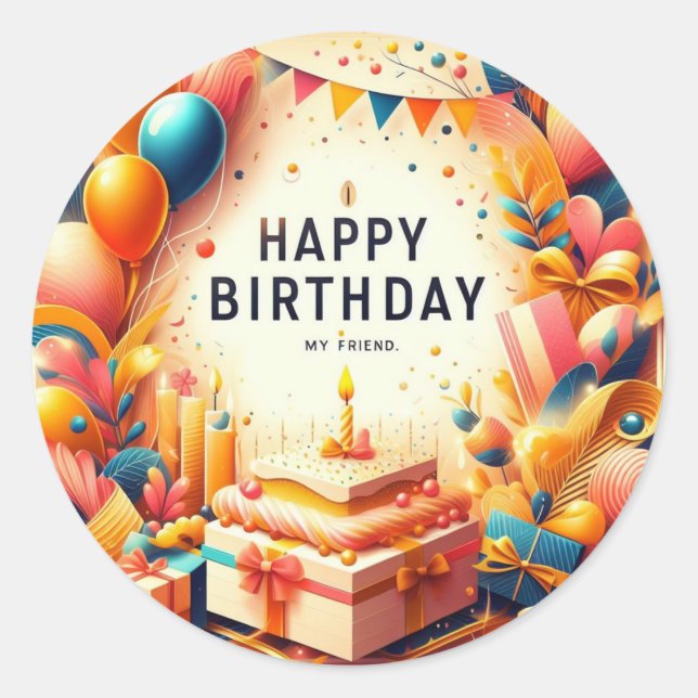 Joyeux autocollants d'anniversaire (Devant)