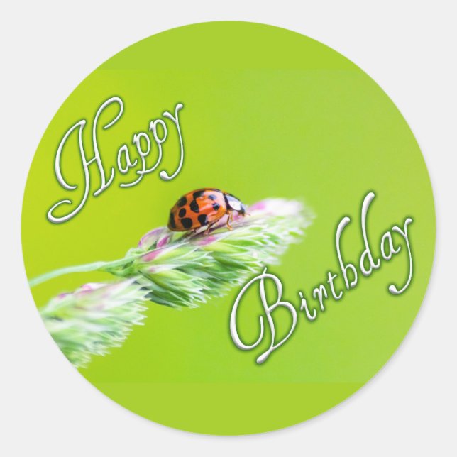 Joyeux autocollants d'anniversaire avec un coccine (Devant)