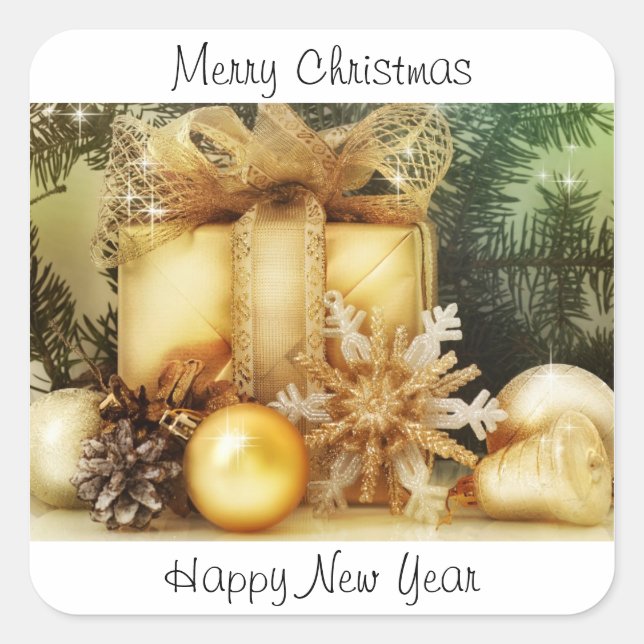 Joyeux autocollants de Noël et Bonne Année (Devant)