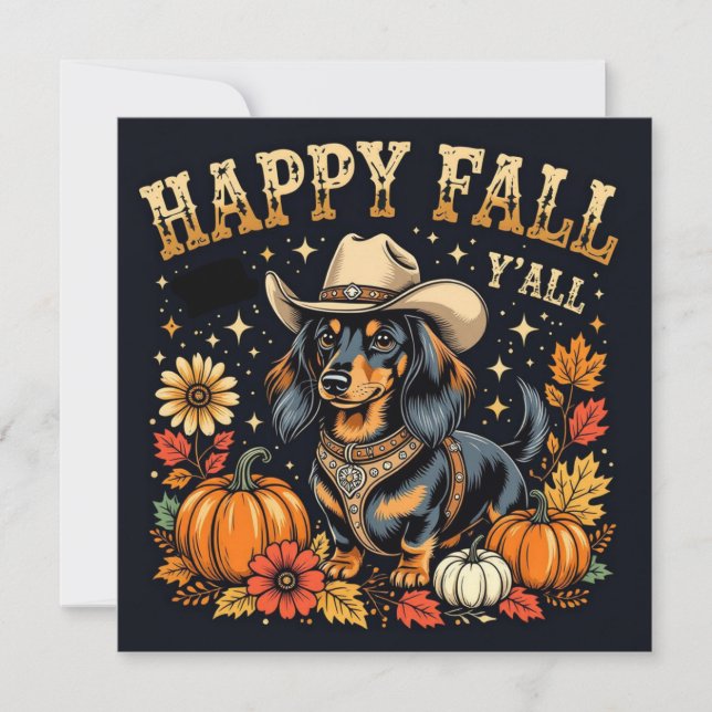 Joyeux automne Y'All Dachshund (Devant)