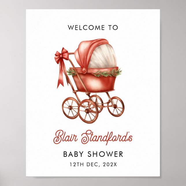 Joyeux Baby shower de Noël Affiche de bienvenue (Devant)