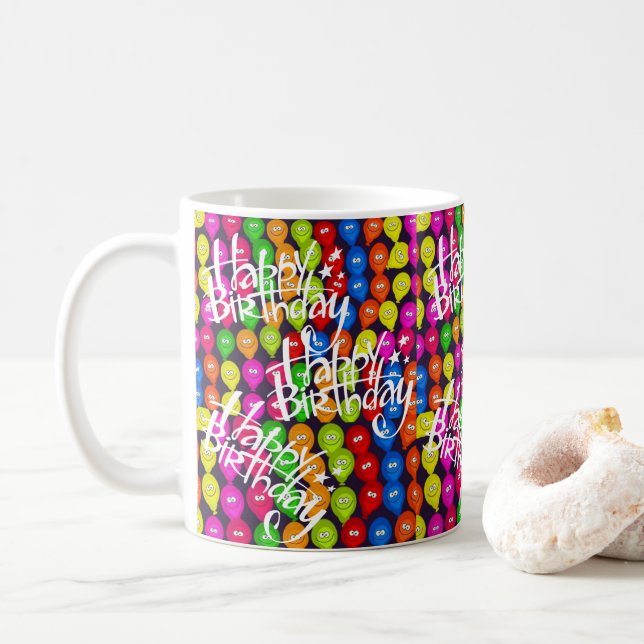 Joyeux Ballons de Mug Anniversaire (Avec donut)