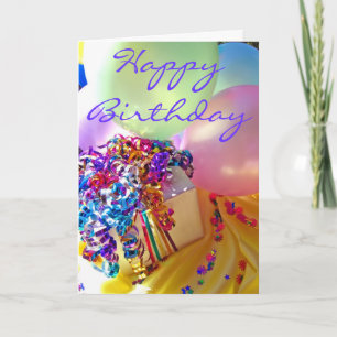Joyeux Balloon d'anniversaire et carte Confetti