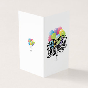 Joyeux Balloons Rétro Card Anniversaire