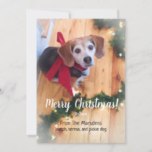 Joyeux Beagle de Noël Carte Plat Personnalisable