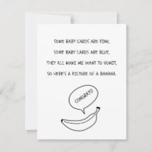 Joyeux bébé Joyeux Carte avec banane