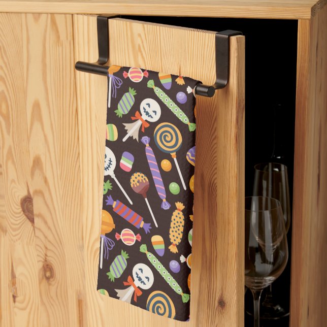 Joyeux bonbon Halloween serviette de cuisine (Pliage en tiers)
