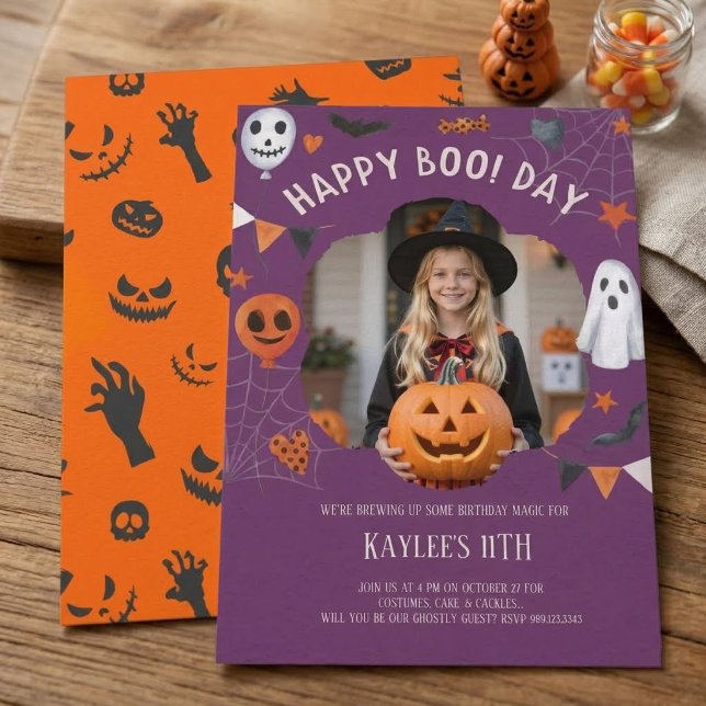 Joyeux Boo Day Invitation de photo d'anniversaire  (Créateur téléchargé)