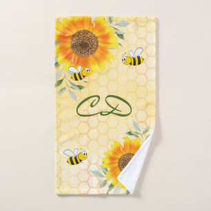 Joyeux bourdon abeilles jaune tournesol monogramme