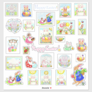 Joyeux Bunny de Pâques Autocollants en vinyle cou