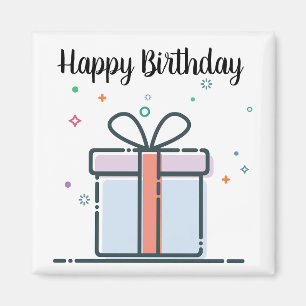 Joyeux cadeau d'anniversaire Magnet Carré