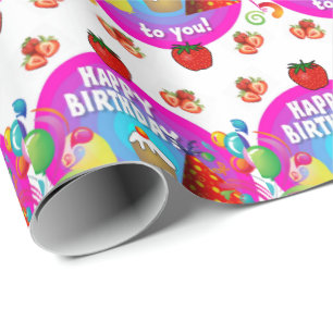 Joyeux cadeau d'anniversaire Papier enveloppant