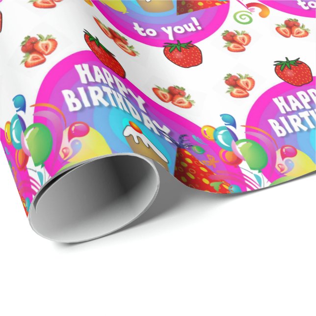 Joyeux cadeau d'anniversaire Papier enveloppant (Coin rond)
