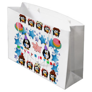 Joyeux cadeau d'anniversaire Pingouin sac cadeau