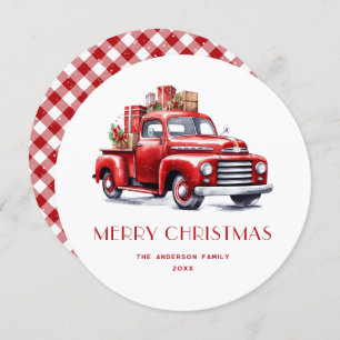 Joyeux cadeau de camion rouge à neige Plaid Carte 
