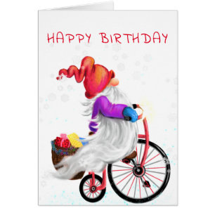 Joyeux cadeau de carte d'anniversaire avec vélo et