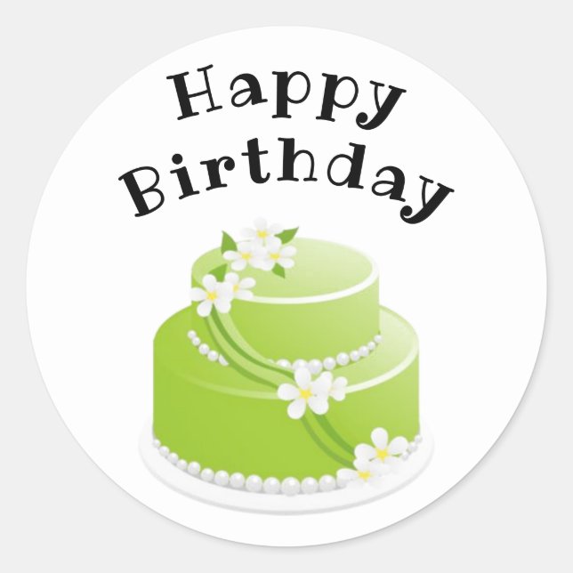 Joyeux cadeau de gâteau d'anniversaire et Stickers (Devant)