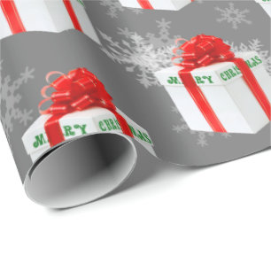 Joyeux Cadeau de Noël et flocons de neige Papier d