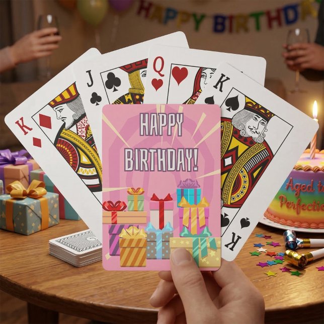 Joyeux Cadeaux D'Anniversaire Sur Cartes De Jeu Ro (Créateur téléchargé)