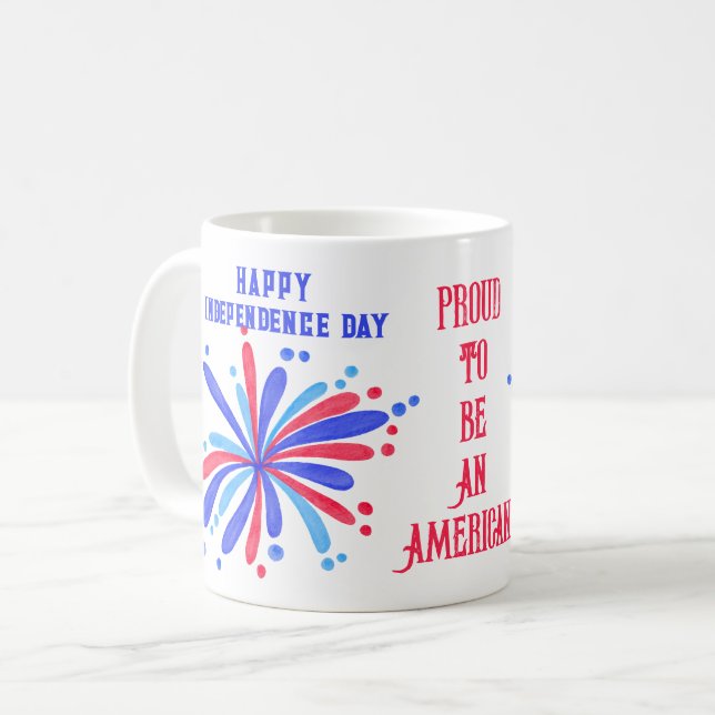 Joyeux café Mug de fête de l'Indépendance (Devant gauche)