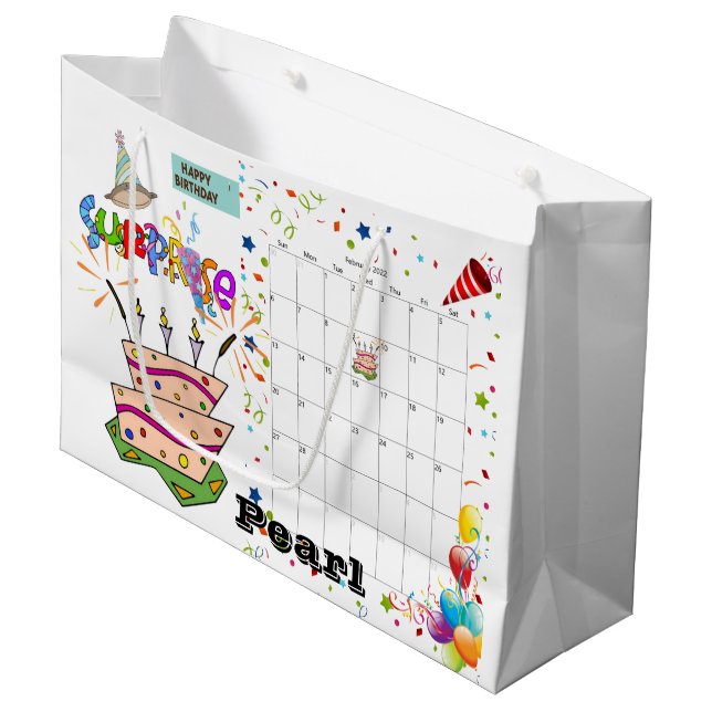 Joyeux calendrier d'anniversaire février 2022 Sac  (Devant Angle)