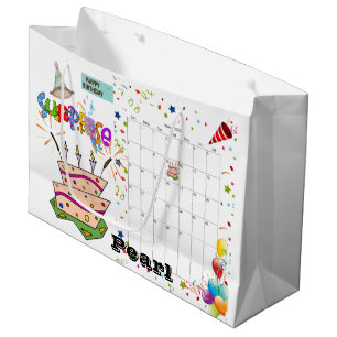 Joyeux calendrier d'anniversaire Mars 2022 Sac cad