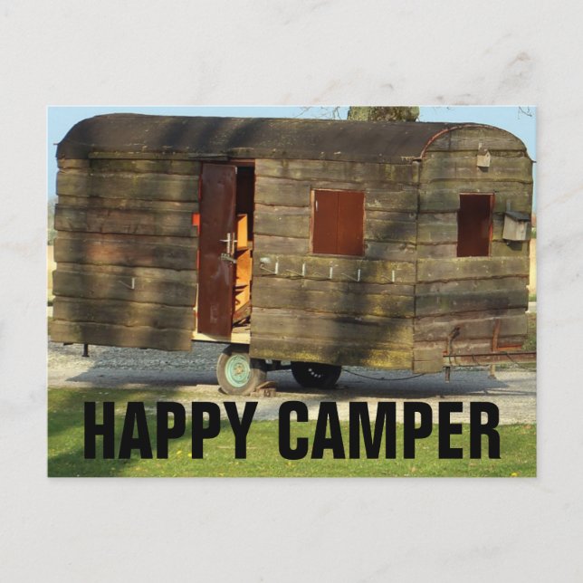 Joyeux Camper Camper en bois Camper Trailer Cartes (Devant)