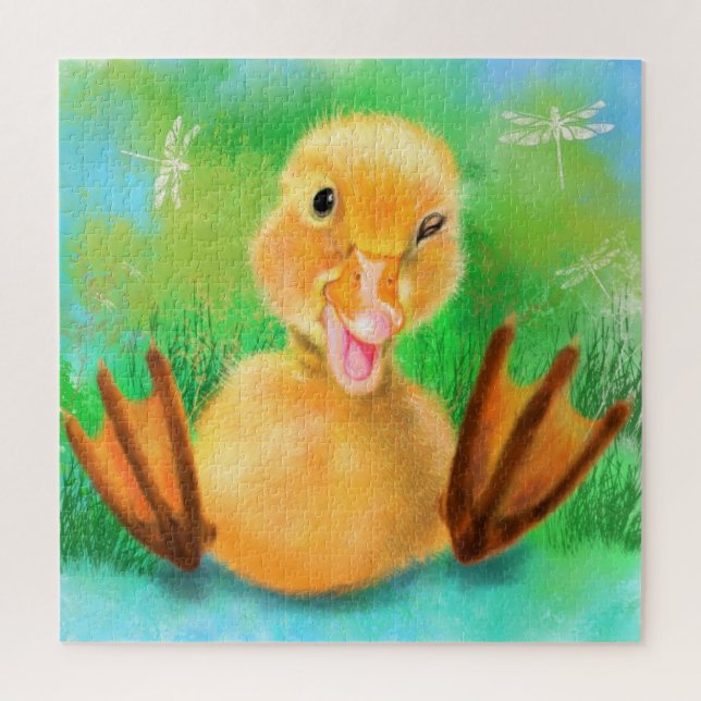 Joyeux Canard Joué Wink Jeu Puzzle (Vertical)