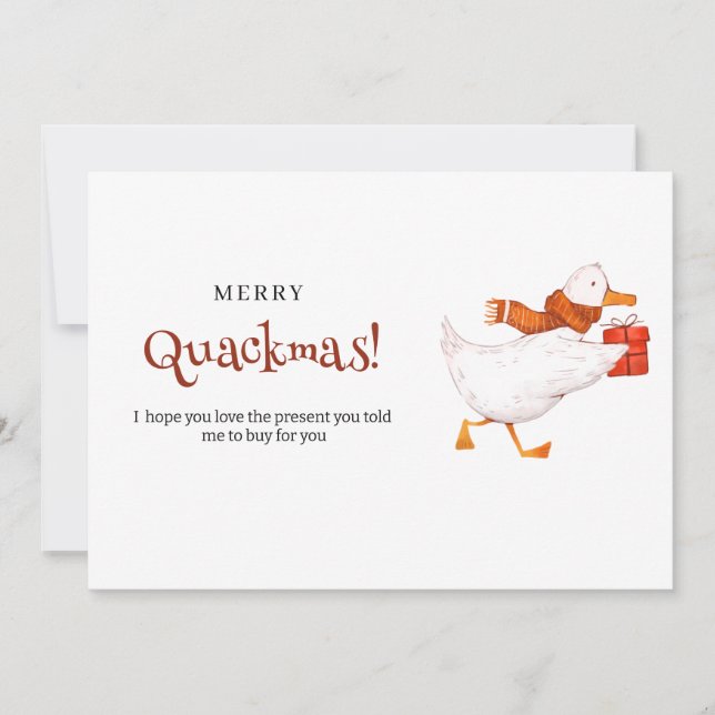 Joyeux Canard Noël ! Carte de Noël de canard drôle (Devant)