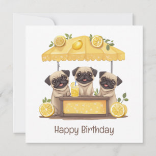 Joyeux Carlin d'anniversaire Chiens Lemonade Stand