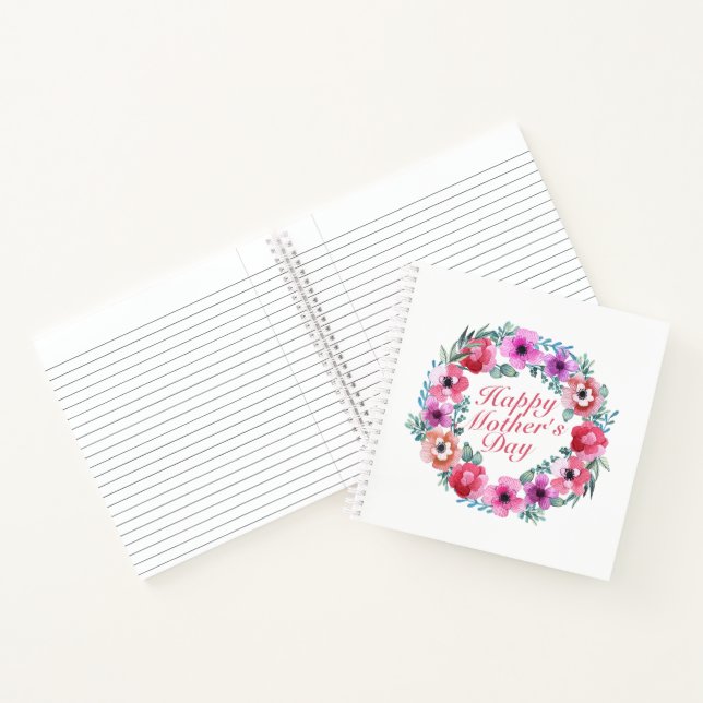 Joyeux Carnet de la Fête des Mères Floral Wreath (Intérieur)