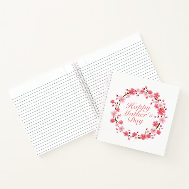 Joyeux Carnet de la Fête des Mères Floral Wreath (Intérieur)