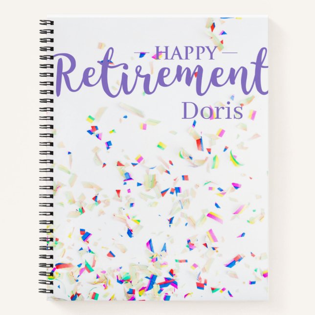 Joyeux Carnet Spiral Confetti de retraite (Devant)