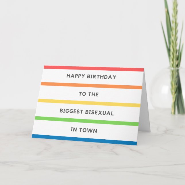 Joyeux carte bisexuelle de l'anniversaire LGBT - (Devant)