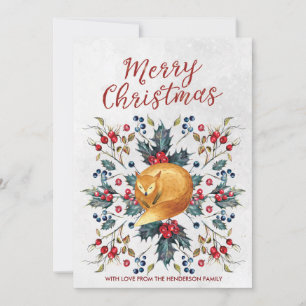 joyeux carte de noël hiver sainte baies renard