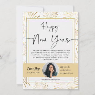 Joyeux Carte de remerciements de photo du nouvel a