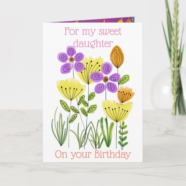 Joyeux Carte de remerciements des fleurs d'anniver (Devant)