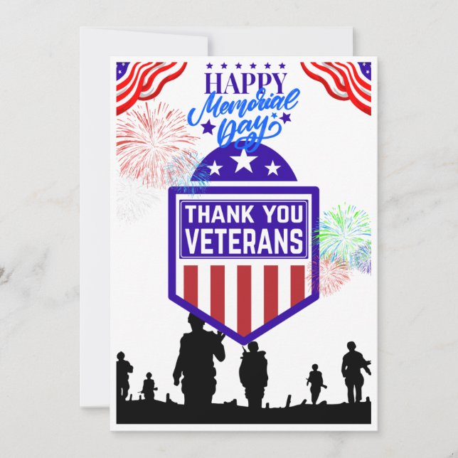 Joyeux Carte de remerciements du Memorial Day ! (Devant)