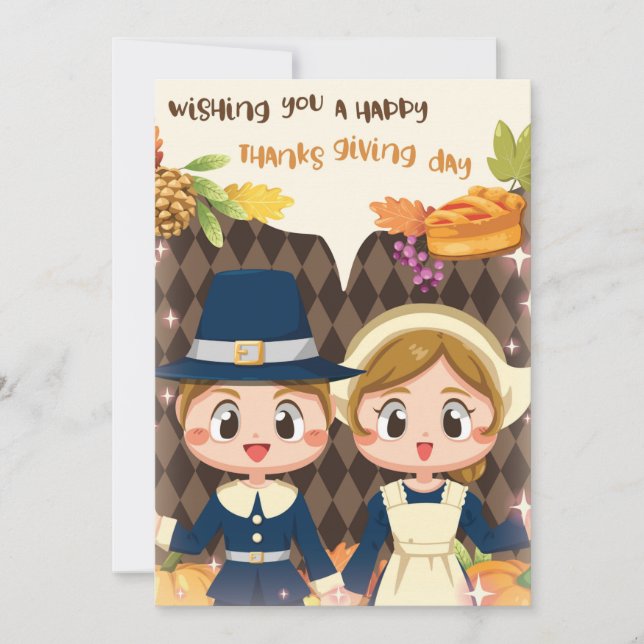 Joyeux carte de vacances de Thanksgiving (Devant)