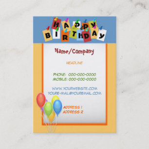Joyeux Carte de visite d'anniversaire