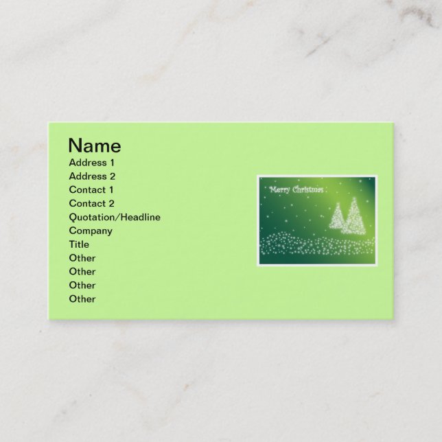 Joyeux Carte de visite de Noël (Devant)