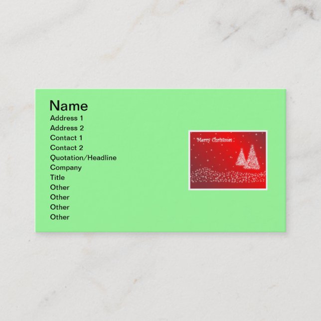 Joyeux Carte de visite de Noël (Devant)