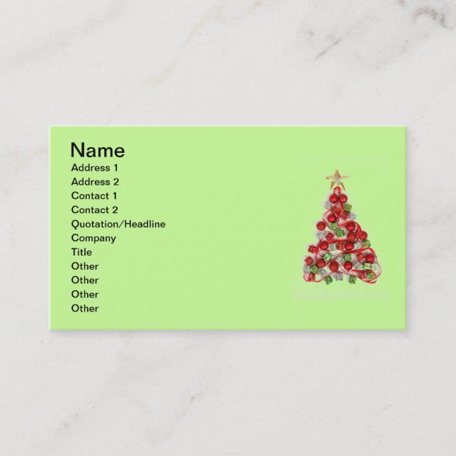 Joyeux Carte de visite de Noël (Devant)