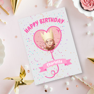 Joyeux Carte photo de ballon coeur d'anniversaire