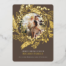 Joyeux Carte photo de couronne de Noël