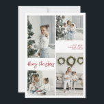 Joyeux Carte photo de famille de Noël<br><div class="desc">Créez une impression durable cette saison avec une carte de vacances unique. Cette modèle simple et moderne présente un design propre et moderne. Customisez-le avec vos informations et faites-le vous-même !</div>